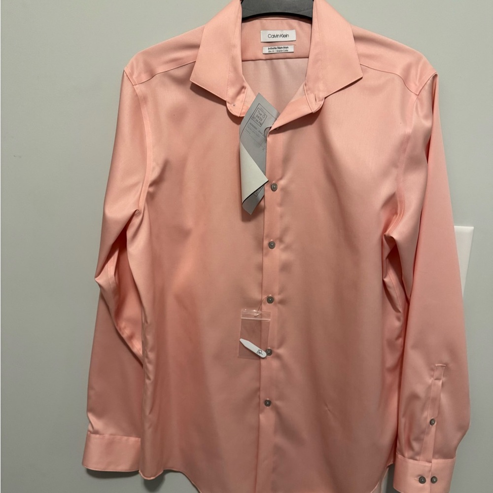 Calvin Klein Pink Dress Shirt with Pointed Collar